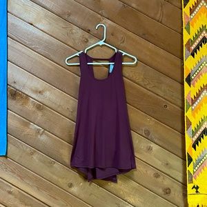 Athleta Burgundy Open Back Yoga Top